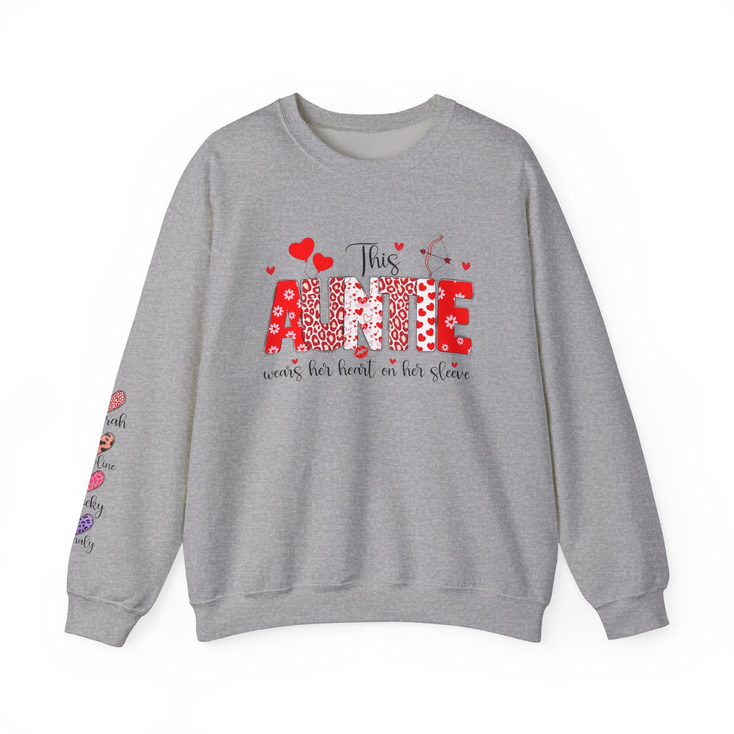 Valentine Auntie Wears Heart On Sleeve sweatshirt
