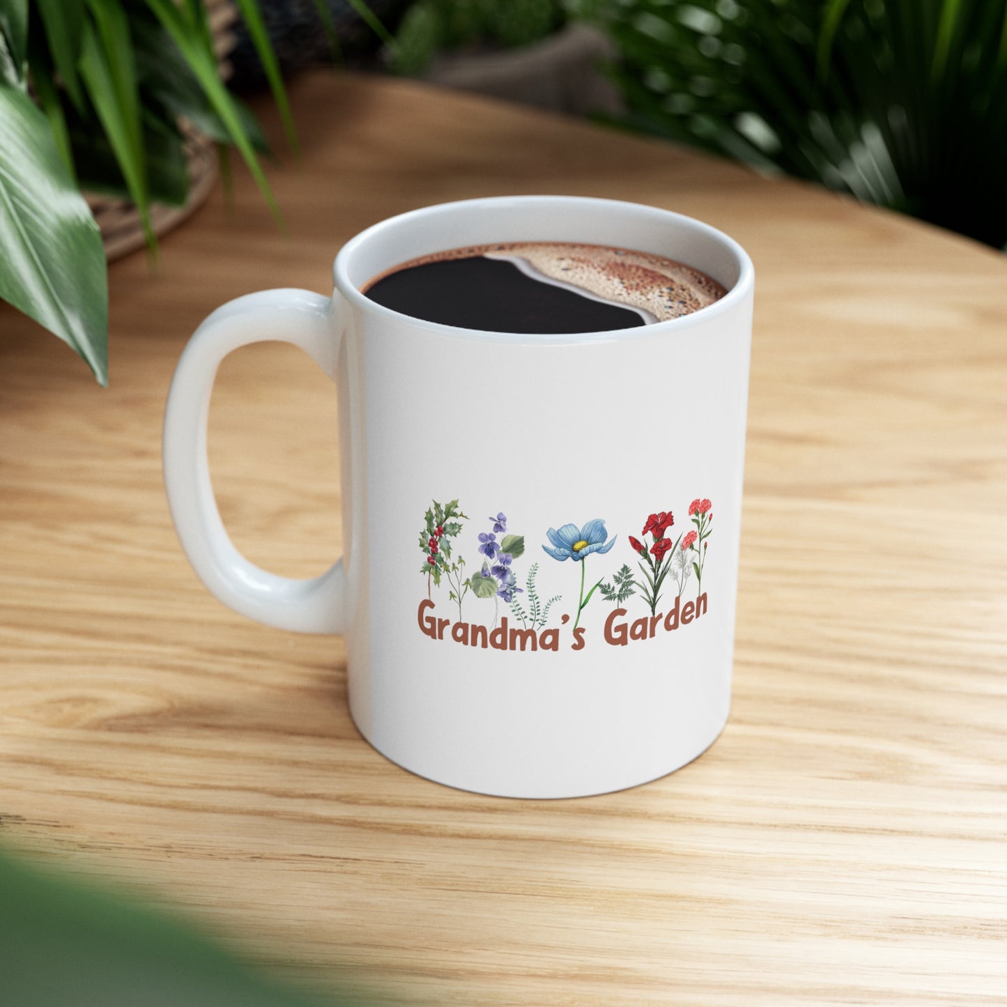 Custom Grandmas Garden Mug, Personalized birth month flowers, 11oz