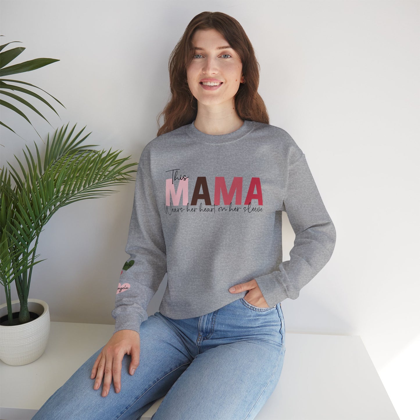 This Mama Wears Her Heart On Her Sleeve Sweatshirt