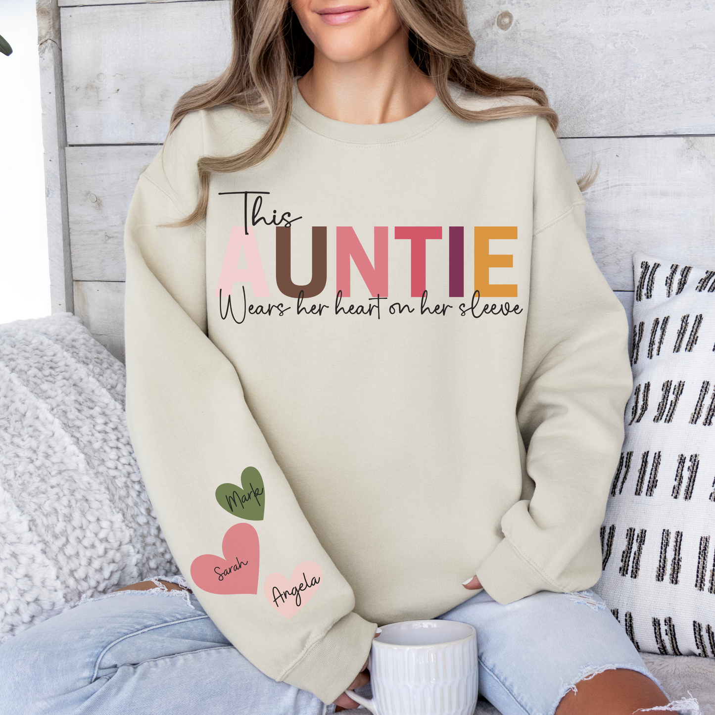 This Auntie Wears Her Heart On Her Sleeve Sweatshirt