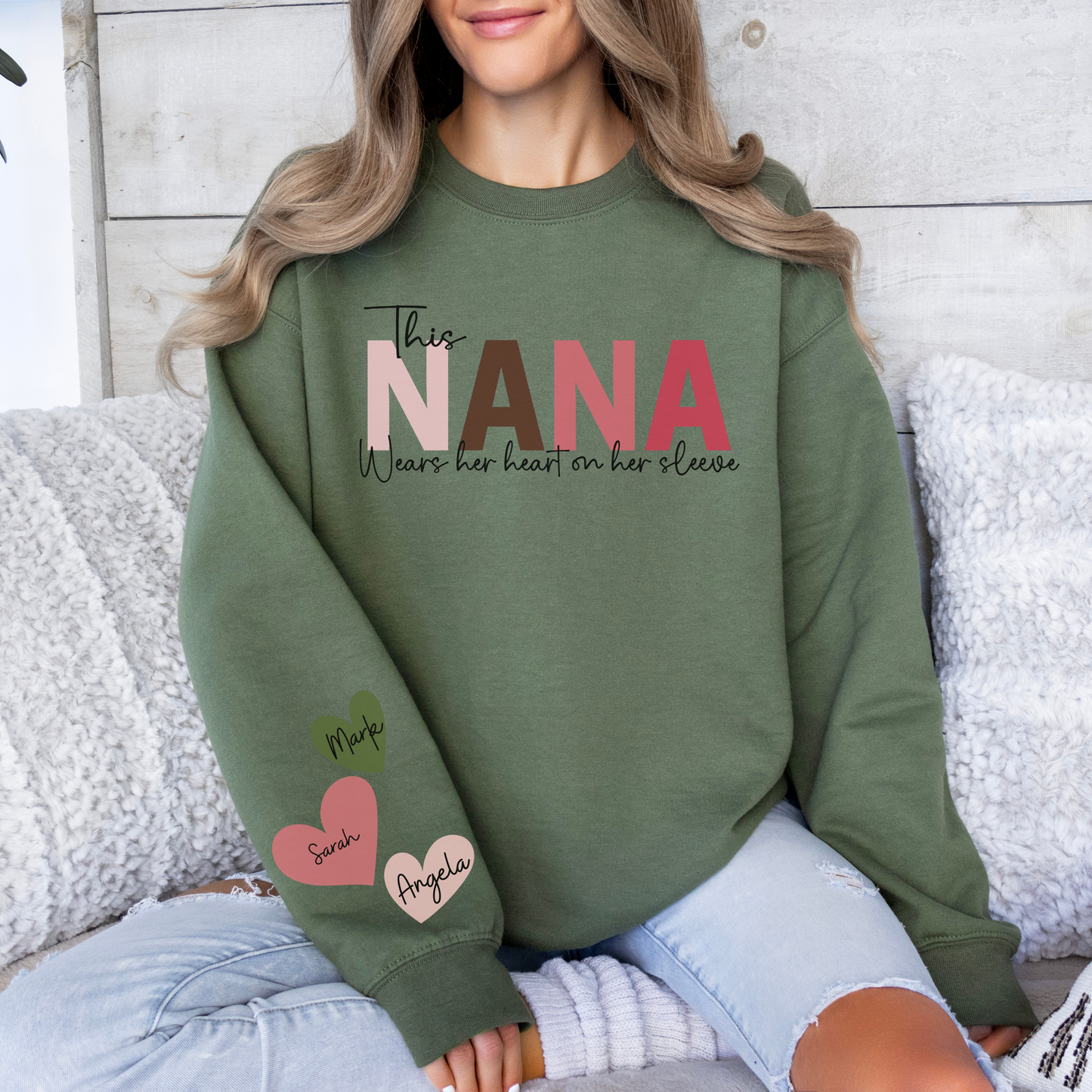 This Grandma Wears Her Heart On Her Sleeve Sweatshirt