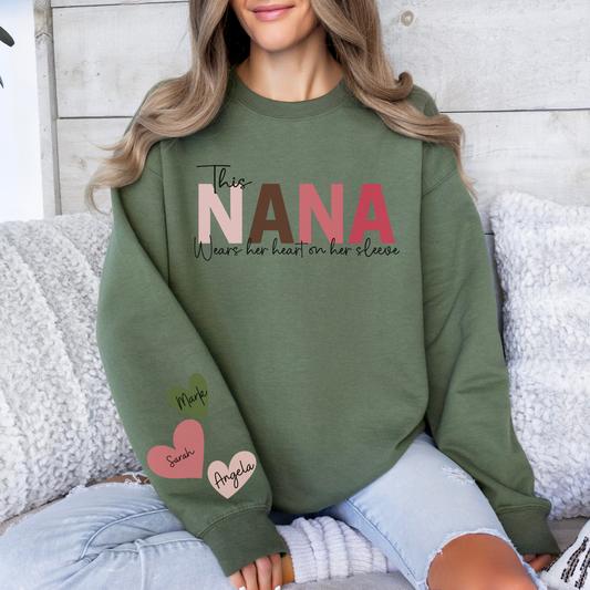 This Grandma Wears Her Heart On Her Sleeve Sweatshirt