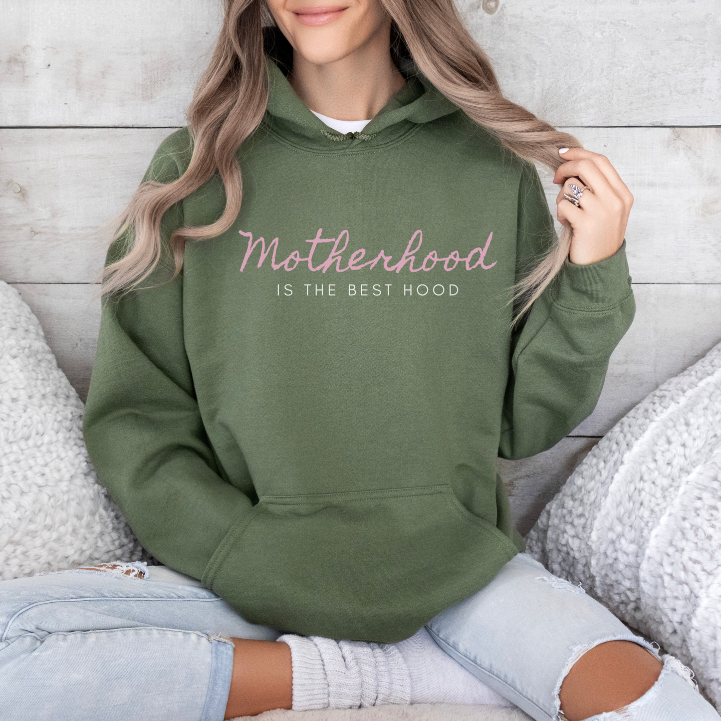 Motherhood is the best hood Hooded Sweatshirt, Mom Shirt, minimal mom shirt, Mom Gift, Grandma Gift, Mother's Day