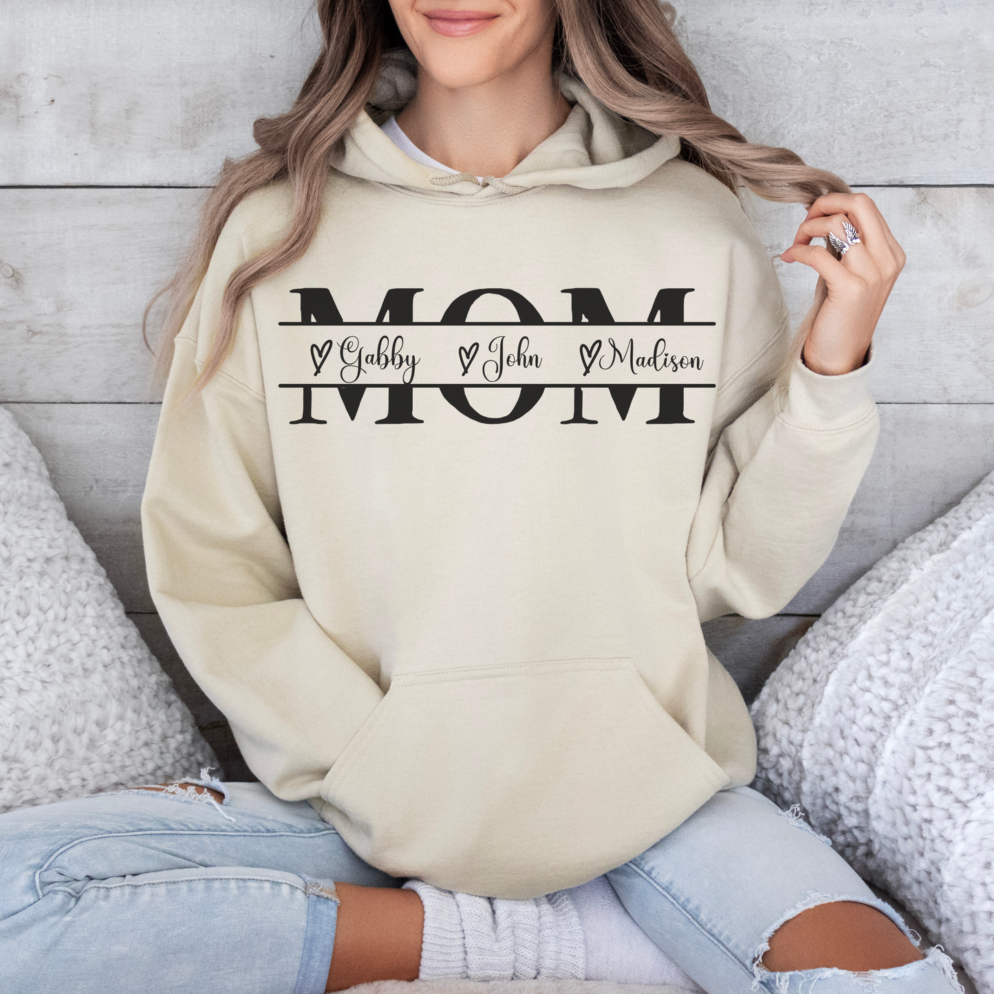 Mom Hoodie with Custom Kids Names