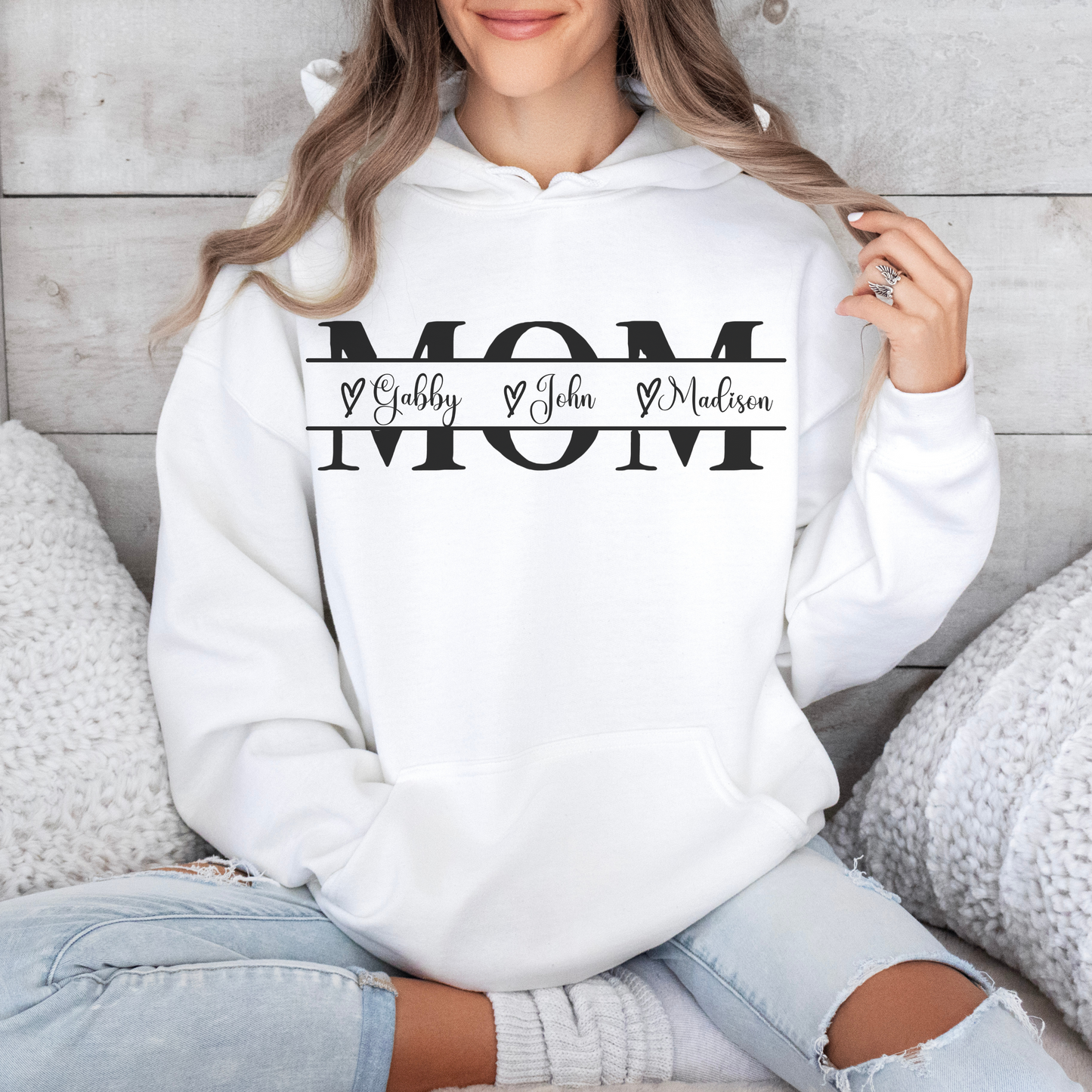 Mom Hoodie with Custom Kids Names