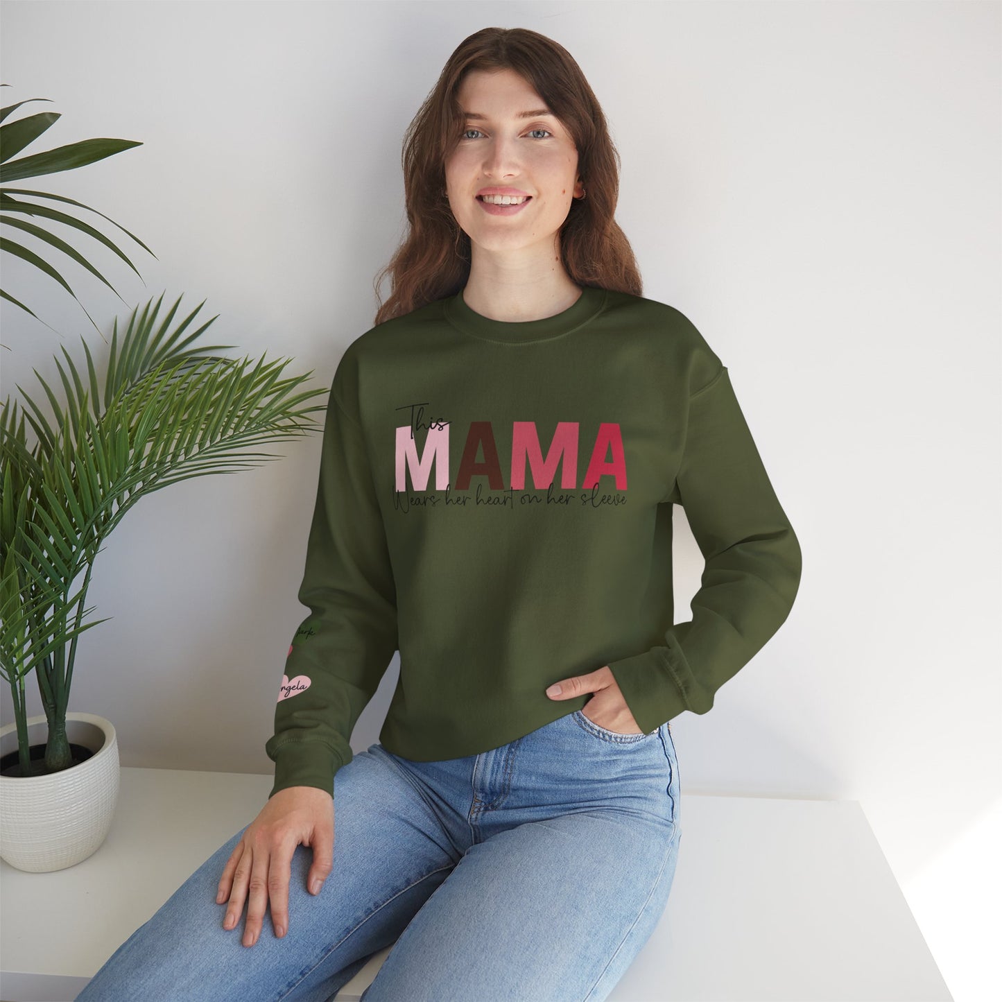 This Mama Wears Her Heart On Her Sleeve Sweatshirt