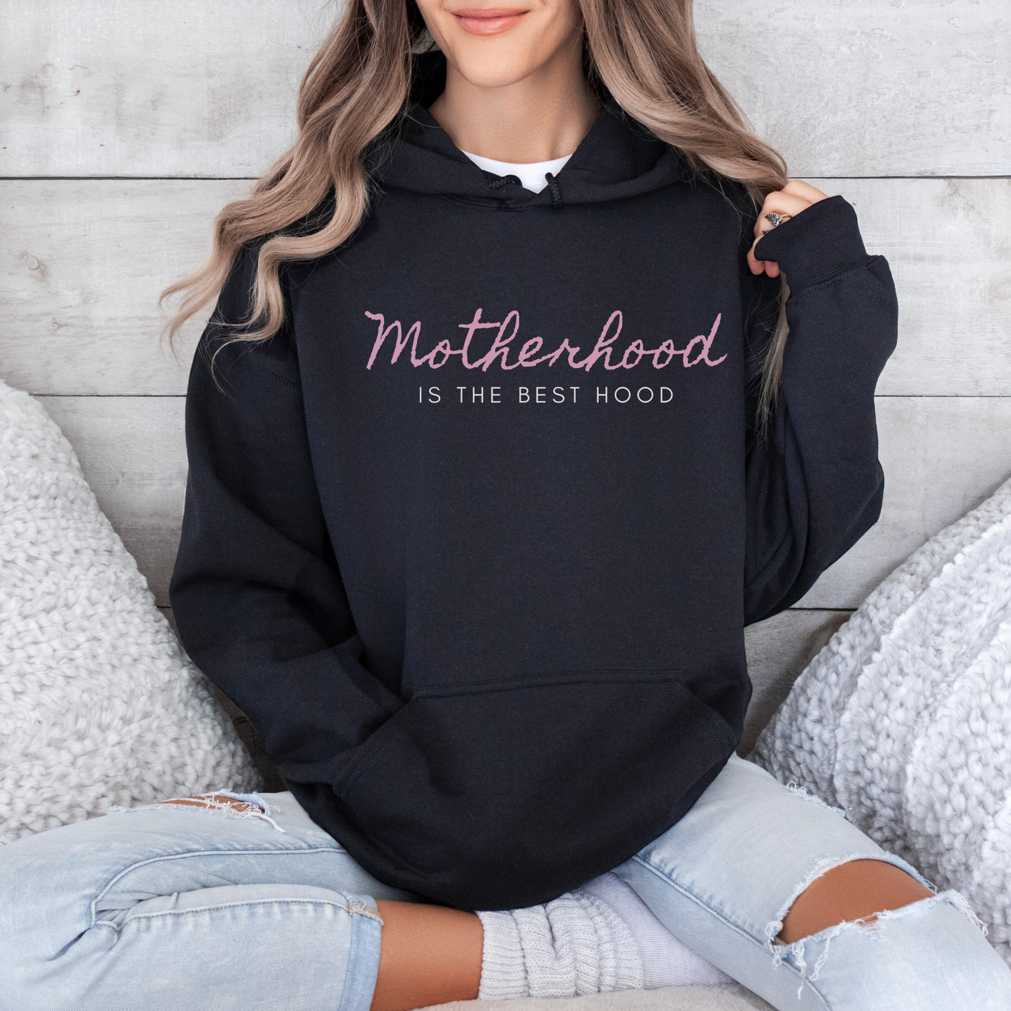 Motherhood is the best hood Hooded Sweatshirt, Mom Shirt, minimal mom shirt, Mom Gift, Grandma Gift, Mother's Day