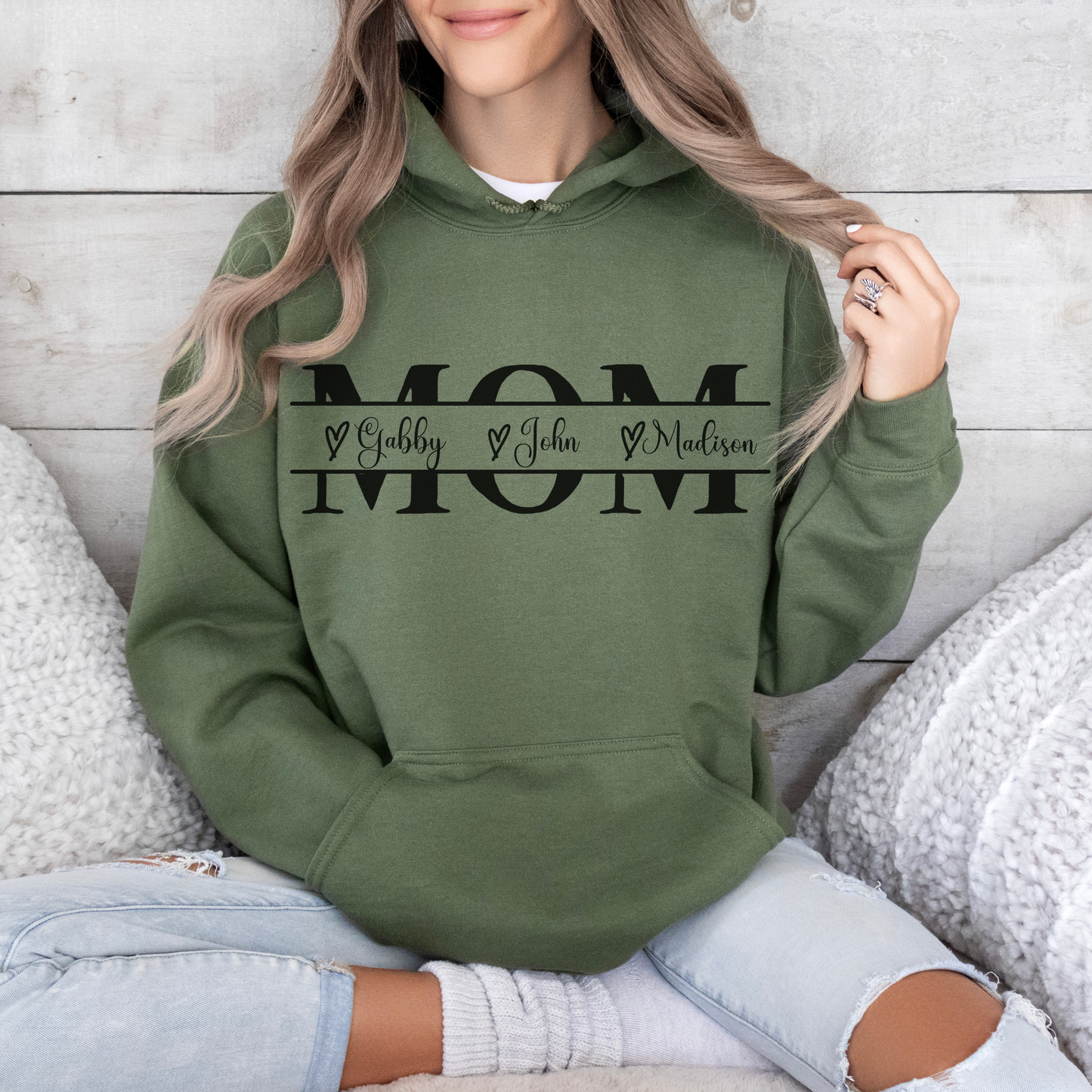 Mom Hoodie with Custom Kids Names