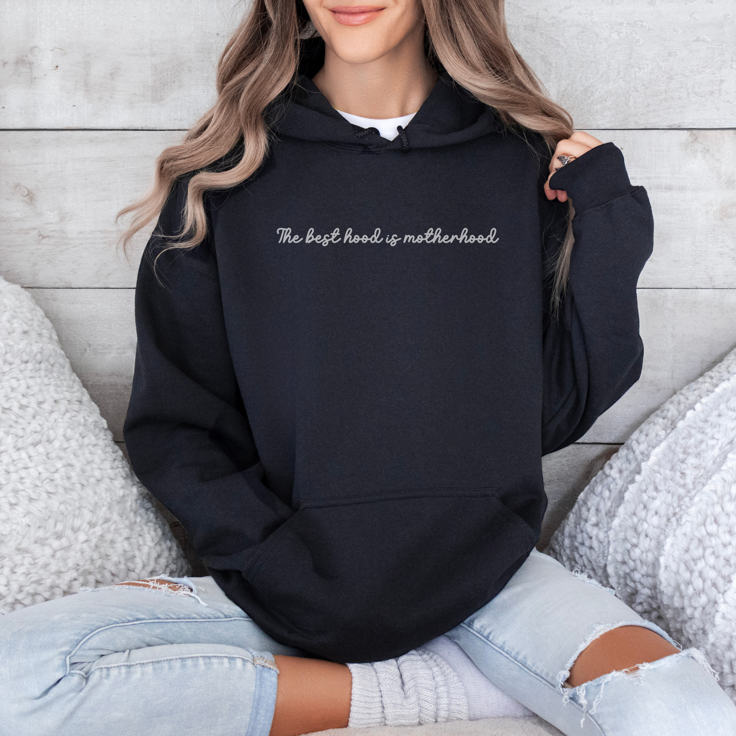 The Best Hood Is Motherhood Hoodie, Mom Sweatshirt, Personalization, minimal mom shirt, Mom Gift, Grandma Gift, Mother's Day, Mama Shirt