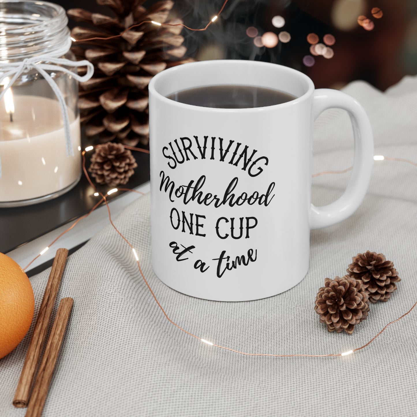 Surviving Motherhood One Cup at a Time Mug, 11oz