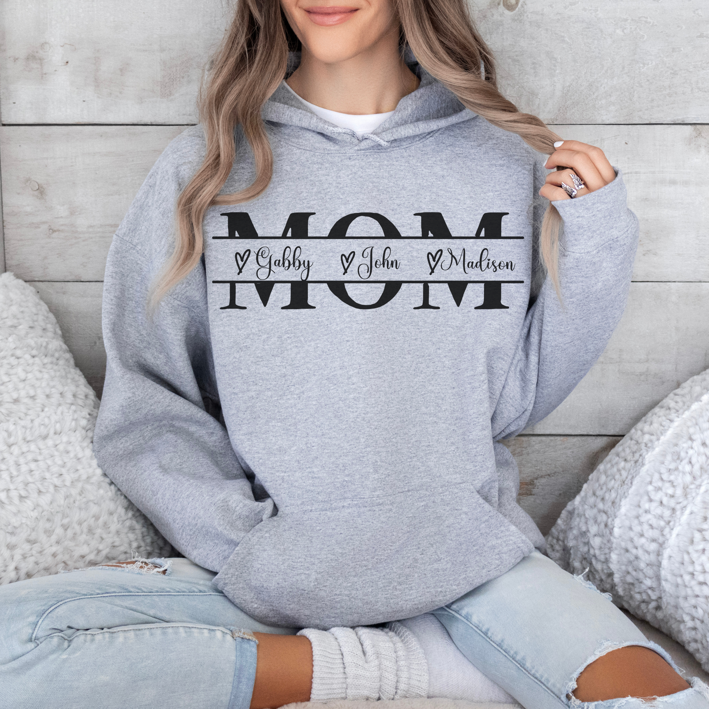 Mom Hoodie with Custom Kids Names