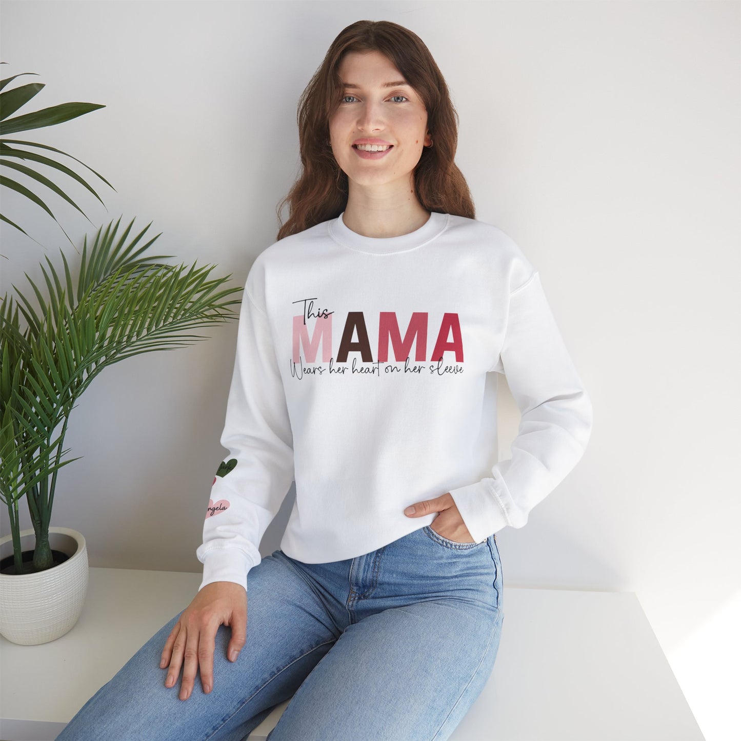 This Mama Wears Her Heart On Her Sleeve Sweatshirt