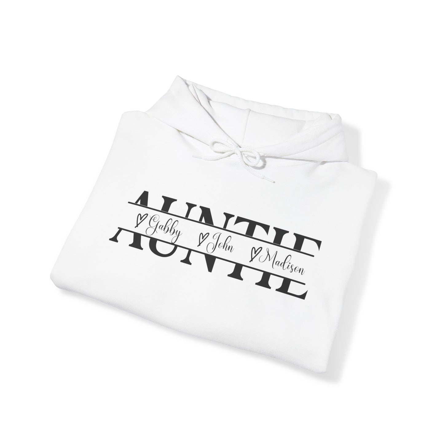 Auntie Hoodie With Custom Names, Aunt Hoodie, Minimal Aunt shirt, Personalized