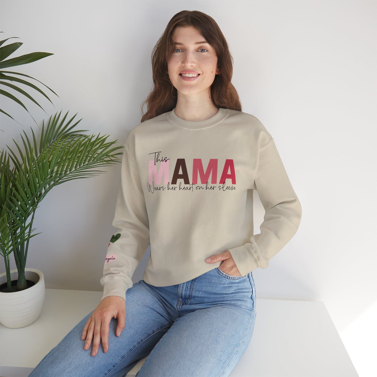 This Mama Wears Her Heart On Her Sleeve Sweatshirt