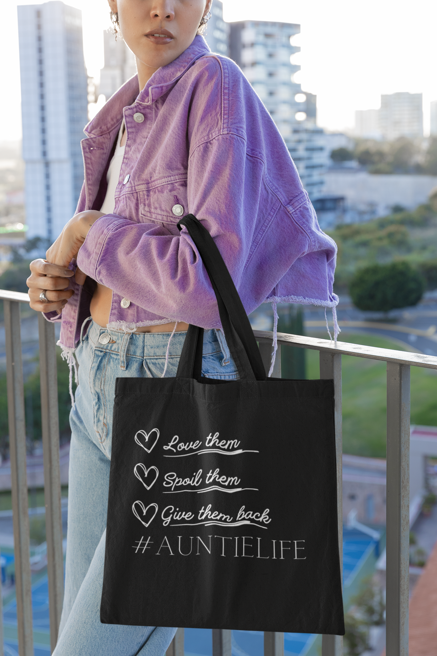 Auntie Life Cotton Canvas Tote Bag